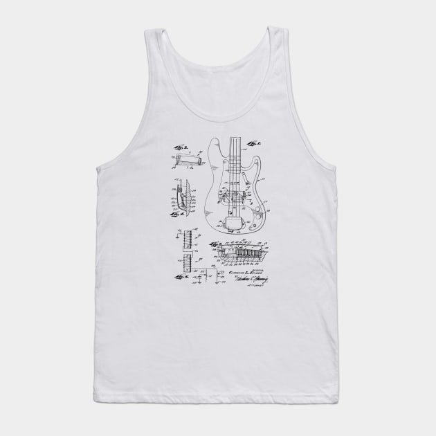 Guitar Vintage Patent Drawing Tank Top by skstring